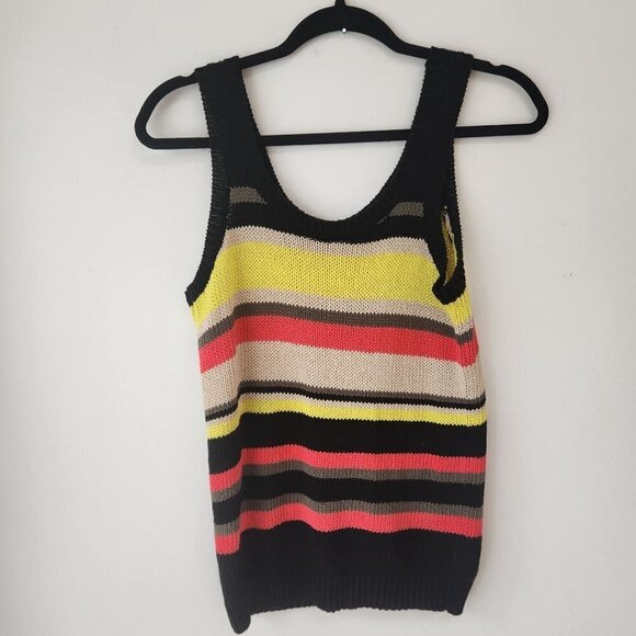 Halogen Colorful Knit Striped Slouchy Sleeveless Sweater Tank Top Women's XS - Picture 3 of 6